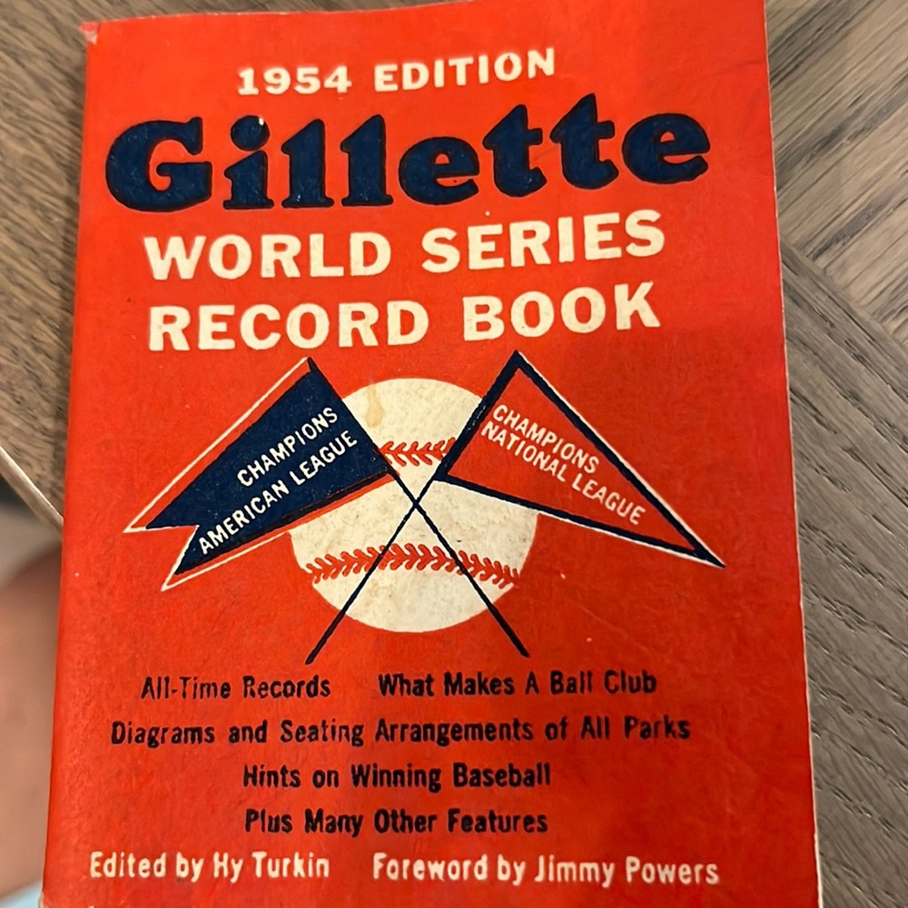 1954 Gillette World Series Record Book